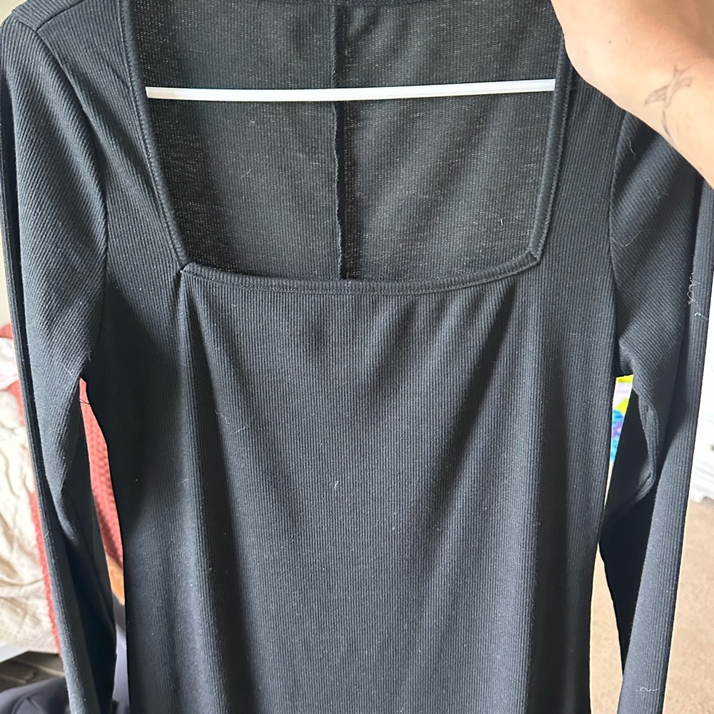 Elegant Black Long Sleeve Dress